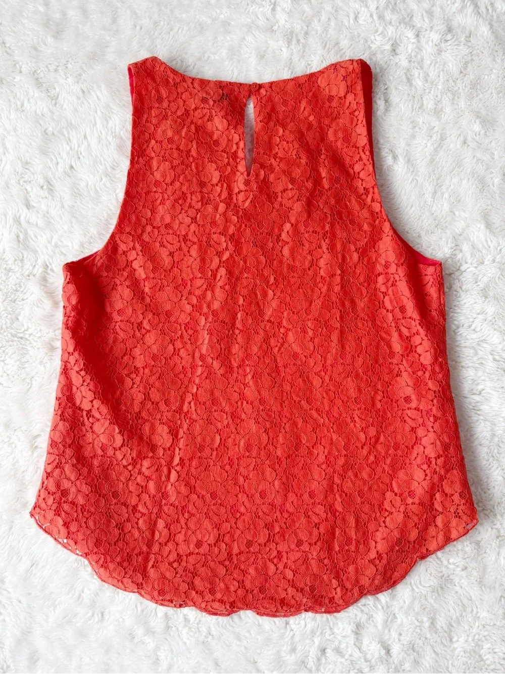 Talula Aritzia Vermillion Lace Sleeveless Blouse MEDIUM Romantic Boho Preppy Y2K - Picture 2 of 5